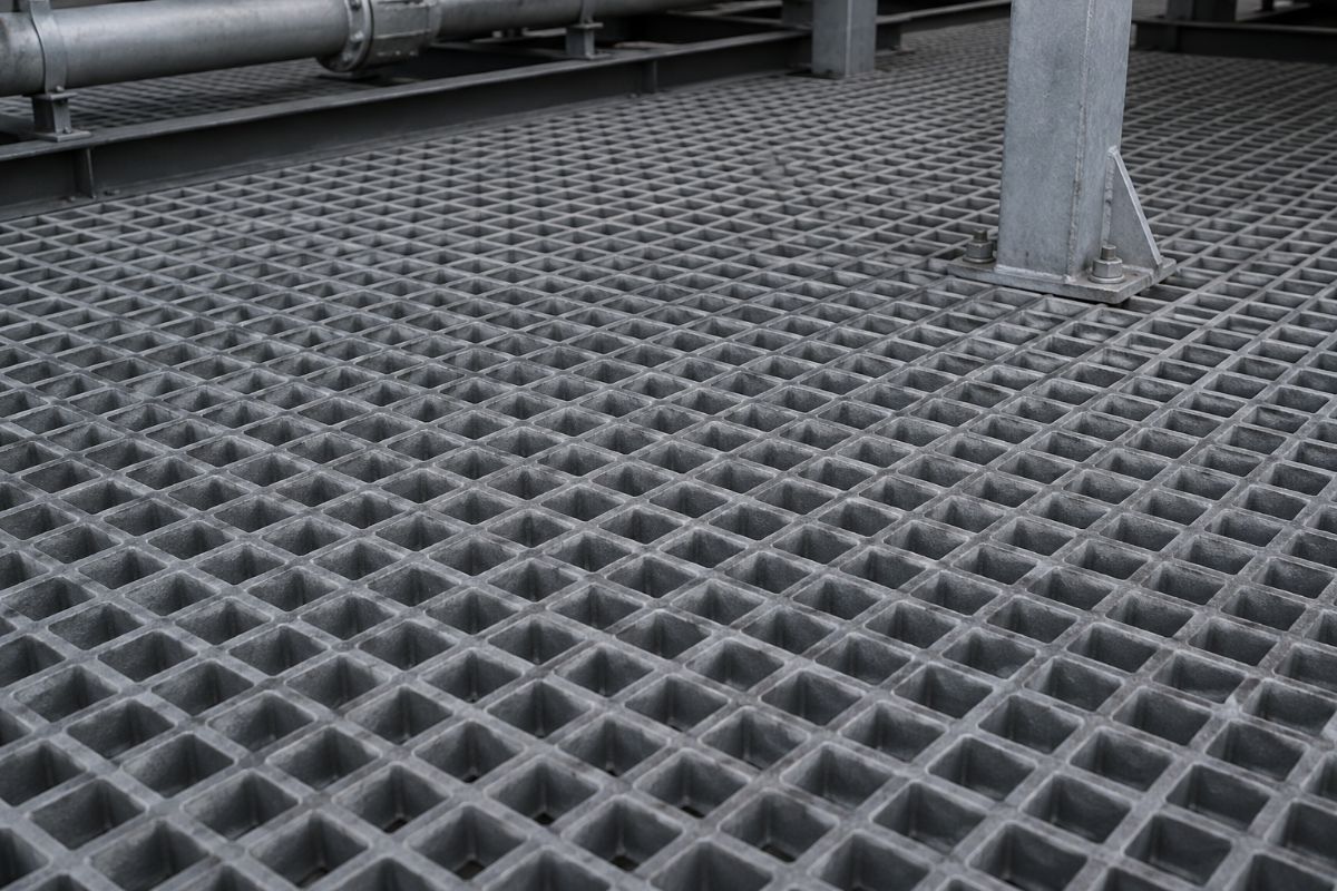GRP moulded grating close up